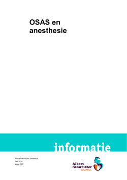 OSAS en anesthesie - Albert Schweitzer ziekenhuis