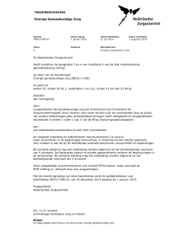 TB/CU-7091-01 - Nederlandse Zorgautoriteit