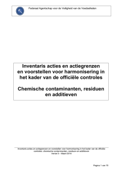 Inventaris acties en actiegrenzen en voorstellen voor