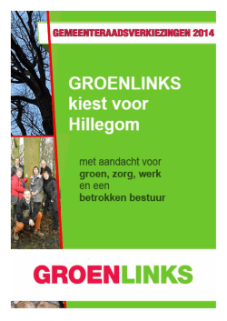 Programma GroenLinks Hillegom 2014