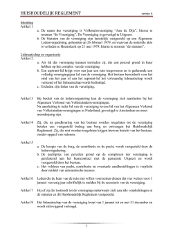 HUISHOUDELIJK REGLEMENT - Volkstuinvereniging Aan de Dije