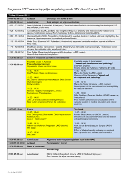 Programma 177 wetenschappelijke vergadering van de NAV