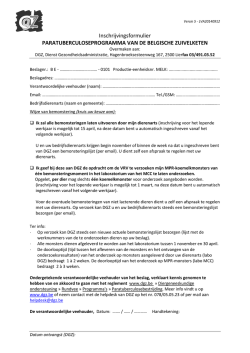 Inschrijvingsformulier PARATUBERCULOSEPROGRAMMA