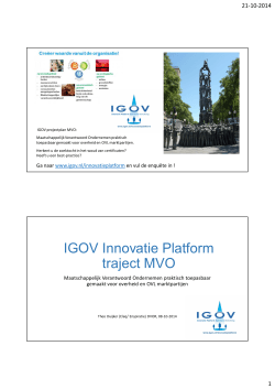 Theo Duijker IGOV MVO-project DvdOR20141008