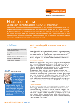 Haal meer uit mvo