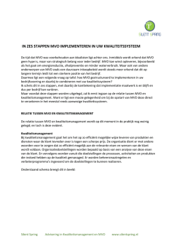 IN ZES STAPPEN MVO IMPLEMENTEREN IN UW