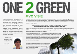 Visie One2green - MVO Kickstart