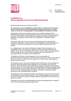 HuisMakeOver Maatschappelijk Verantwoord Marketing Model