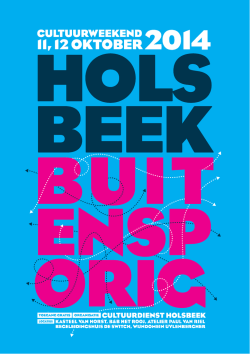 Cultuurweekend Horst 2014 [ PDF, 1,82 MB]