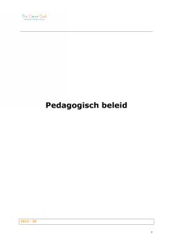 ned- pedagogisch beleidsplan 2013 -2017