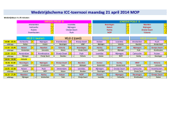 Wedstrijdschema ICC-toernooi maandag 21 april 2014 MOP