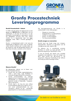 Gronfa leveringsprogramma - Gronfa Procestechniek BV
