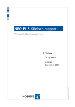 NEO-PI-3 Klinisch rapport
