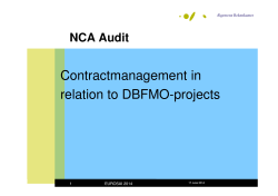 Contractmanagement in relation to DBFMO-projects