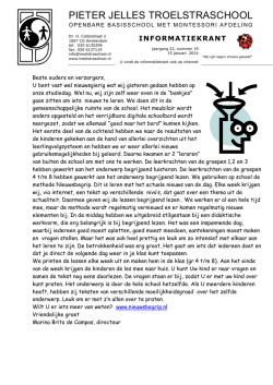 infokrant 19, 15 Jan - Pieter Jelles Troelstraschool