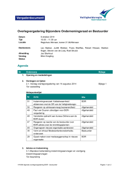 Agenda overleg BOR van 10 oktober 2014