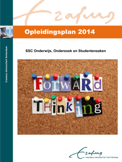 Opleidingsplan 2014 - Erasmus Universiteit Rotterdam