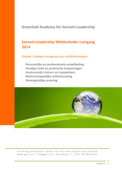 Greenleaf Academy for Servant-Leadership Servant