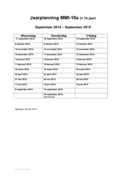 Jaarplanning MMI-18a (= 1e jaar)