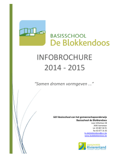 INFOBROCHURE 2014 - 2015 - Basisschool De Blokkendoos