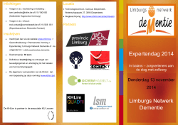 Expertendag 2014 Limburgs Netwerk Dementie