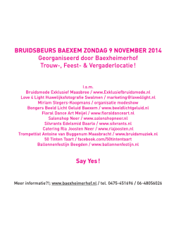 bruidsbeurs baexem zondag 9 november 2014