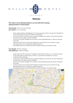 Itinerary - Hyllit Hotel Antwerp