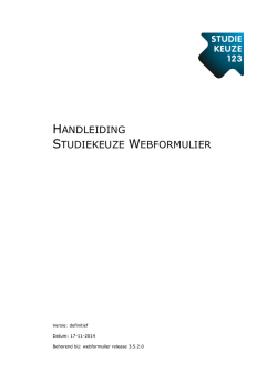 handleiding studiekeuze webformulier