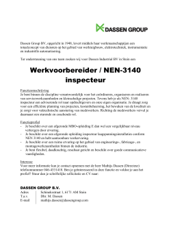 Werkvoorbereider / NEN-3140 inspecteur