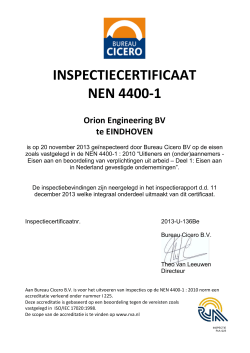 INSPECTIECERTIFICAAT NEN 4400-1