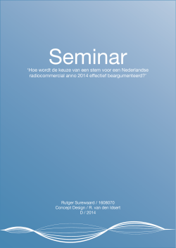 Seminar onderzoeksverslag – Rutger Surewaard – 1608070