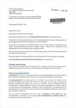 Ingekomen stuk raad 22 april 2014 C1 Brief Maurice Sijtsma