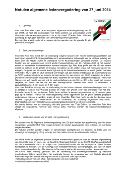 Notulen algemene ledenvergadering van 27 juni 2014