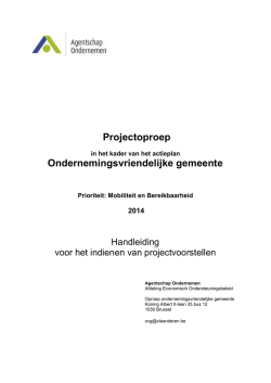 Handleiding - Agentschap Ondernemen