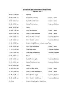 TIJDSCHEMA NDO FESTIVAL CV DE PLASDUIKERS 18 januari