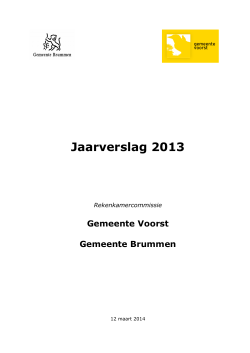 Jaarverslag 2013 - Gemeente Voorst