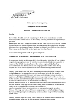 Notulen ALV 01-10-2014 - Bridgeclub de Vechtstreek