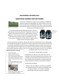 Nieuwsbrief oktober 2014 - Dierenkliniek Rijnoever