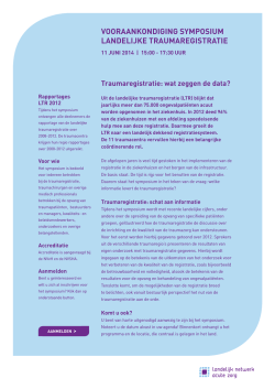 VooRAAnKonDIgIng SympoSIUm LAnDeLIjKe TRAUmARegISTRATIe