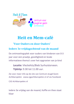 Heit en Mem-caf&eacute; - Verloskundigen praktijk Wolkom.