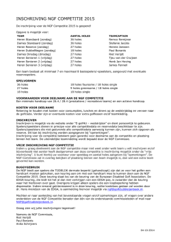 INSCHRIJVING NGF COMPETITIE 2015