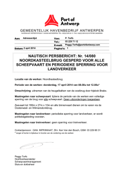 14_080 NKB gesperd voor alle scheepvaart op 17