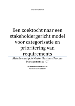 Een zoektocht naar een stakeholdergericht model voor categorisatie