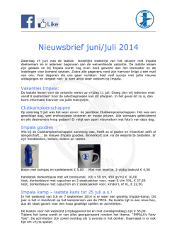 Impala nieuwsbrief juni/juli 2014