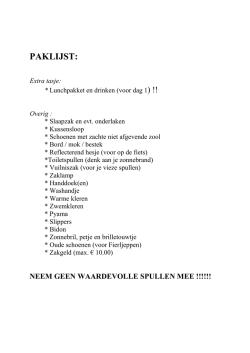 PAKLIJST: - t Rijks