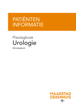 Plasdagboek Urologie - Maasstad Ziekenhuis