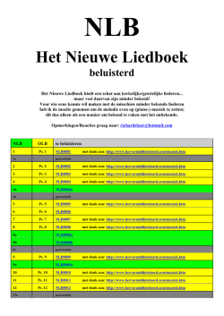NLB Het Nieuwe Liedboek beluisterd