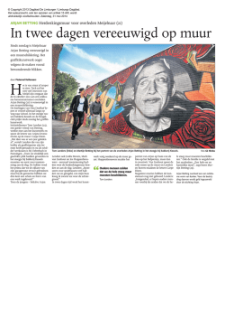 In twee dagen vereeuwigd op muur In twee dagen