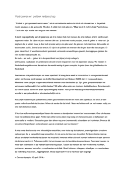 Vertrouwen en politiek leiderschap