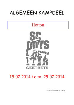 Kampboek Hotton - Scouts Laetitia Geetbets